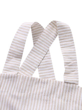 画像をギャラリービューアに読み込む, S-5XL日本人女性カジュアルクロスストラップストライプポケットピナフォアドレス