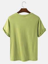 画像をギャラリービューアに読み込む, メンズコットンソリッドカラー通気性&ライトカジュアルOネックTシャツ