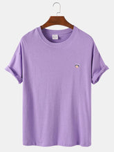 画像をギャラリービューアに読み込む, メンズコットンソリッドカラー通気性&ライトカジュアルOネックTシャツ