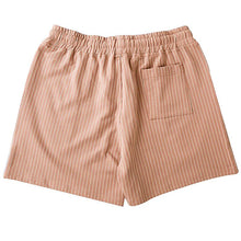 画像をギャラリービューアに読み込む, メンズストライプカジュアルジョガーエラスティックウエストショートパンツ