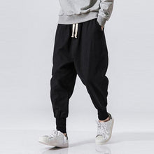 画像をギャラリービューアに読み込む, メンズ100%コットンドローストリングソリッドカラーカサウルパンツ