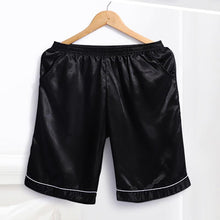 画像をギャラリービューアに読み込む, メンズシルクソリッドカラー弾性ウエストホームドレスショーツ