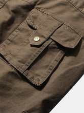 画像をギャラリービューアに読み込む, メンズカジュアルマルチポケット綿100%ボタンカーゴパンツ