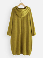 画像をギャラリービューアに読み込む, カジュアルな漫画プリント犬ポケット長袖フード付きドレス