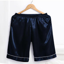 画像をギャラリービューアに読み込む, メンズシルクソリッドカラー弾性ウエストホームドレスショーツ