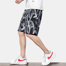 画像をギャラリービューアに読み込む, メンズクレーンプリントドローストリングビーチハワイアンショーツ