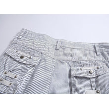 画像をギャラリービューアに読み込む, メンズアウトドアカジュアルストライプコットンカーゴショーツ