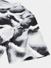 画像をギャラリービューアに読み込む, メンズカジュアルパッチワークプリント通気性のあるクルーネックレジャーTシャツ