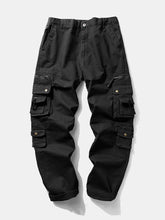 画像をギャラリービューアに読み込む, メンズカジュアルマルチポケット綿100%ボタンカーゴパンツ