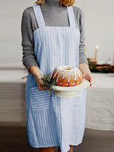 画像をギャラリービューアに読み込む, S-5XL日本人女性カジュアルクロスストラップストライプポケットピナフォアドレス