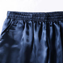 画像をギャラリービューアに読み込む, メンズシルクソリッドカラー弾性ウエストホームドレスショーツ