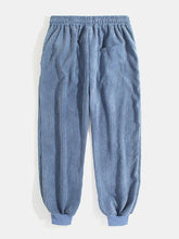 画像をギャラリービューアに読み込む, メンズコーデュロイ無地巾着カジュアルジョガーパンツ