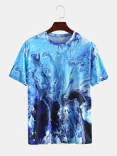 画像をギャラリービューアに読み込む, メンズサマー3Dプリントクルーネック半袖カジュアルTシャツ