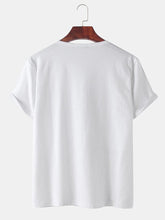 画像をギャラリービューアに読み込む, メンズフェザープリントコットン通気性ラウンドネックカジュアル半袖Tシャツ