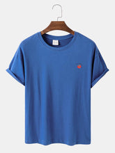 画像をギャラリービューアに読み込む, メンズコットンソリッドカラー通気性&ライトカジュアルOネックTシャツ