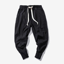 画像をギャラリービューアに読み込む, メンズ100%コットンドローストリングソリッドカラーカサウルパンツ