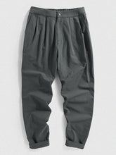 画像をギャラリービューアに読み込む, メンズ100%コットン無地カジュアルジッパーフライパンツポケット付き