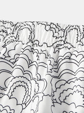 画像をギャラリービューアに読み込む, ブラック＆ホワイトグラフィティプリントメッシュライニングビーチショーツジッパーポケット付き軽量ショーツ
