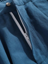 画像をギャラリービューアに読み込む, メンズ100％コットン無地カジュアルジッパーフライパンツポケット付き
