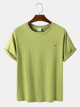 画像をギャラリービューアに読み込む, メンズコットンソリッドカラー通気性＆ライトカジュアルOネックTシャツ
