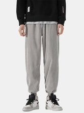 画像をギャラリービューアに読み込む, メンズコーデュロイ無地巾着カジュアルジョガーパンツ
