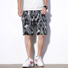 画像をギャラリービューアに読み込む, メンズクレーンプリントドローストリングビーチハワイアンショーツ

