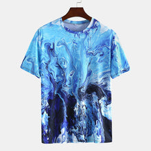 画像をギャラリービューアに読み込む, メンズサマー3Dプリントクルーネック半袖カジュアルTシャツ
