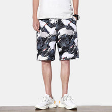 画像をギャラリービューアに読み込む, メンズクレーンプリントドローストリングビーチハワイアンショーツ
