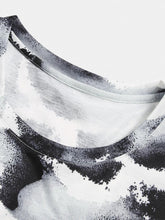 画像をギャラリービューアに読み込む, メンズカジュアルパッチワークプリント通気性のあるクルーネックレジャーTシャツ
