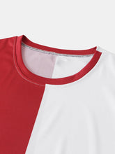 画像をギャラリービューアに読み込む, メンズカラーブロックブレスアブル＆シンカジュアルラウンドネックTシャツ
