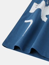 画像をギャラリービューアに読み込む, コットン漫画猫プリントコットンクルーネックベーシック半袖Tシャツ
