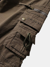 画像をギャラリービューアに読み込む, メンズカジュアルマルチポケット綿100％ボタンカーゴパンツ
