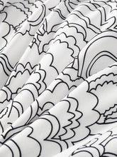 画像をギャラリービューアに読み込む, ブラック＆ホワイトグラフィティプリントメッシュライニングビーチショーツジッパーポケット付き軽量ショーツ
