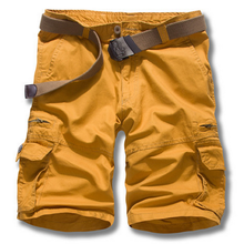 画像をギャラリービューアに読み込む, メンズカジュアルルースコットンブレンドソリッドカーゴショーツG52

