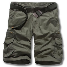 画像をギャラリービューアに読み込む, メンズカジュアルルースコットンブレンドソリッドカーゴショーツG52
