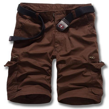 画像をギャラリービューアに読み込む, メンズカジュアルルースコットンブレンドソリッドカーゴショーツG52
