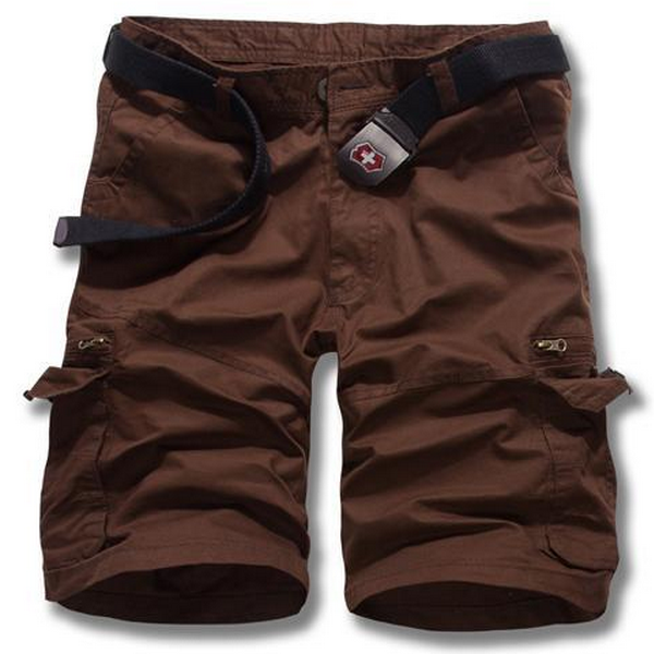 メンズカジュアルルースコットンブレンドソリッドカーゴショーツG52